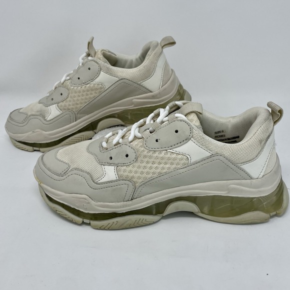 Shoes - Womens‎ Sneakers Beige Cream Platform Chunky RUNNING Walking Tennis Shoes Size 9